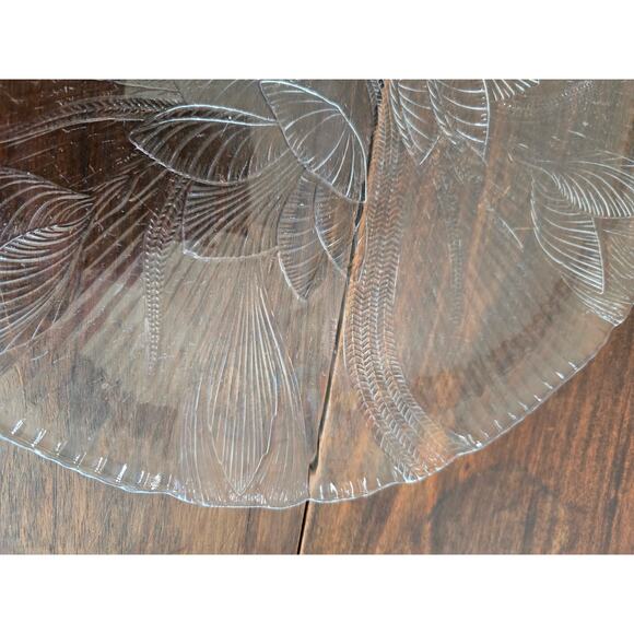 2pc Set Of Arcoroc France Canterbury  Crocus Clear Serving Bowl & Platter - Picture 9 of 12
